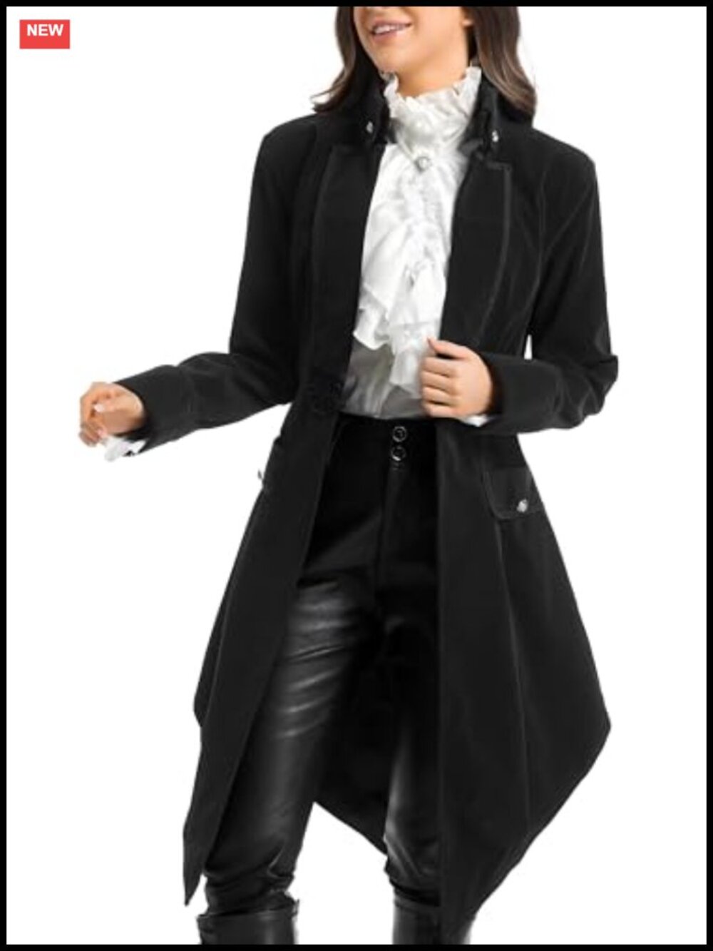 Velvet Gothic Victorian Steampunk Tailcoat Jacket Long Sleeve